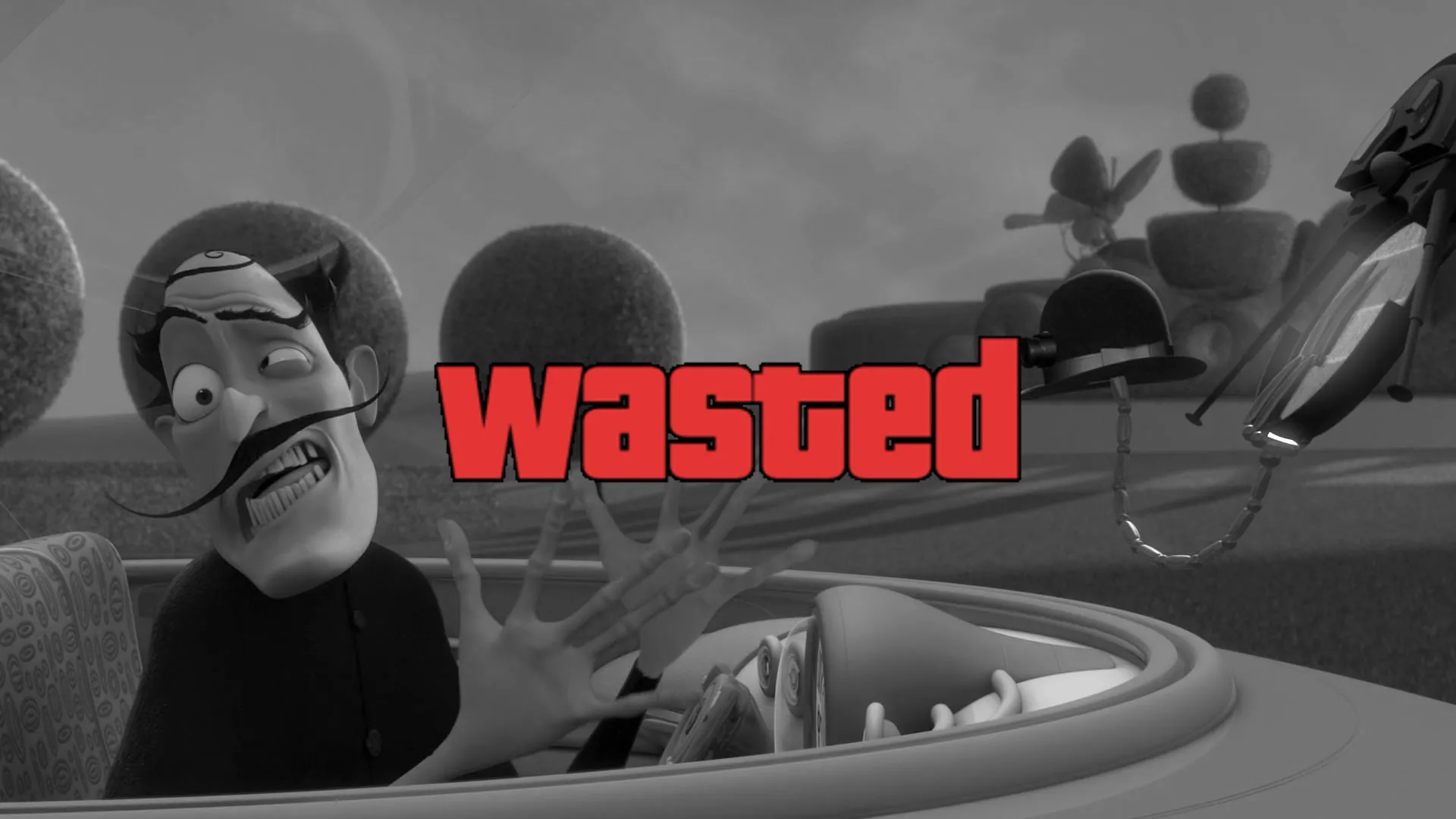 GTA Wasted Meme #123 with the wasted filter applied.