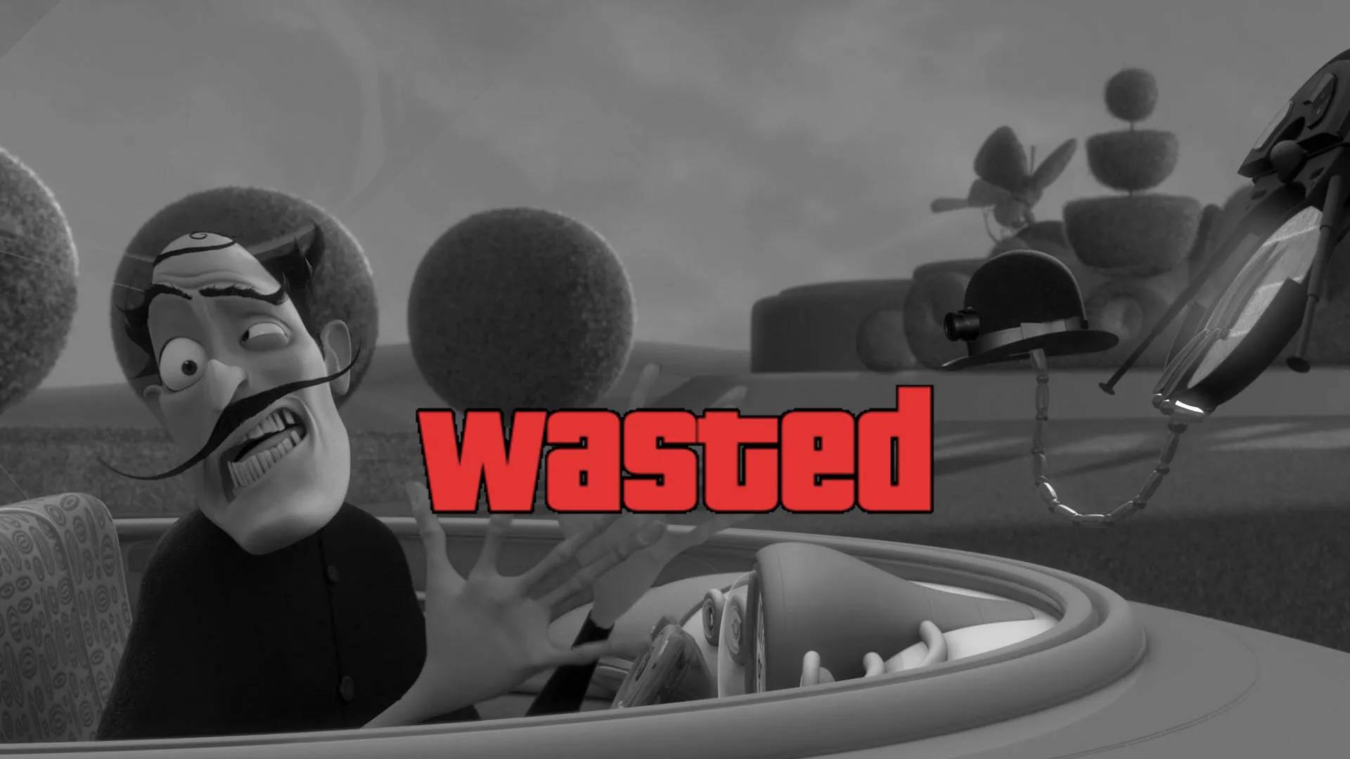 GTA Wasted Meme #71 with the wasted filter applied.