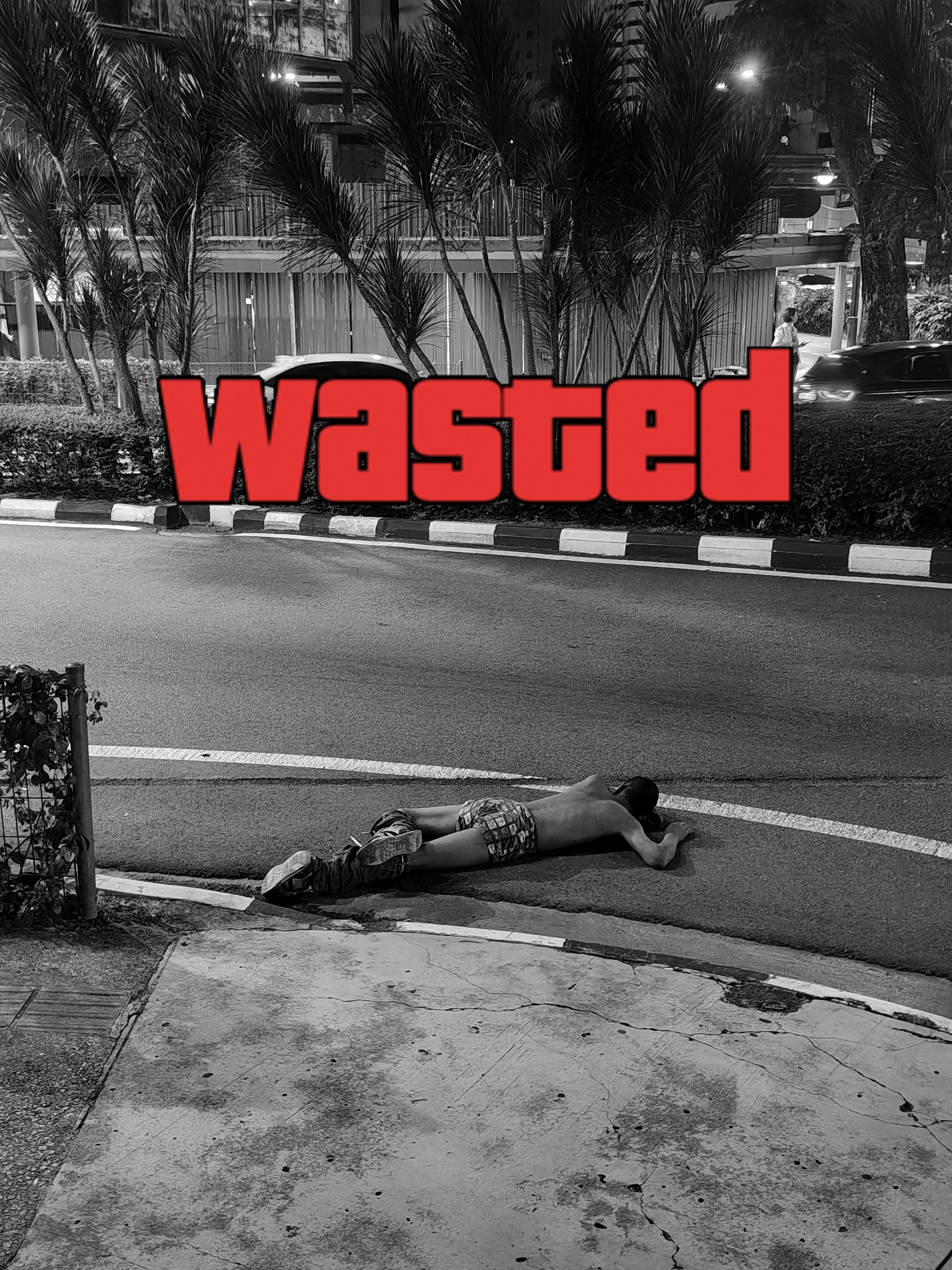 GTA Wasted Meme #100 with the wasted filter applied.