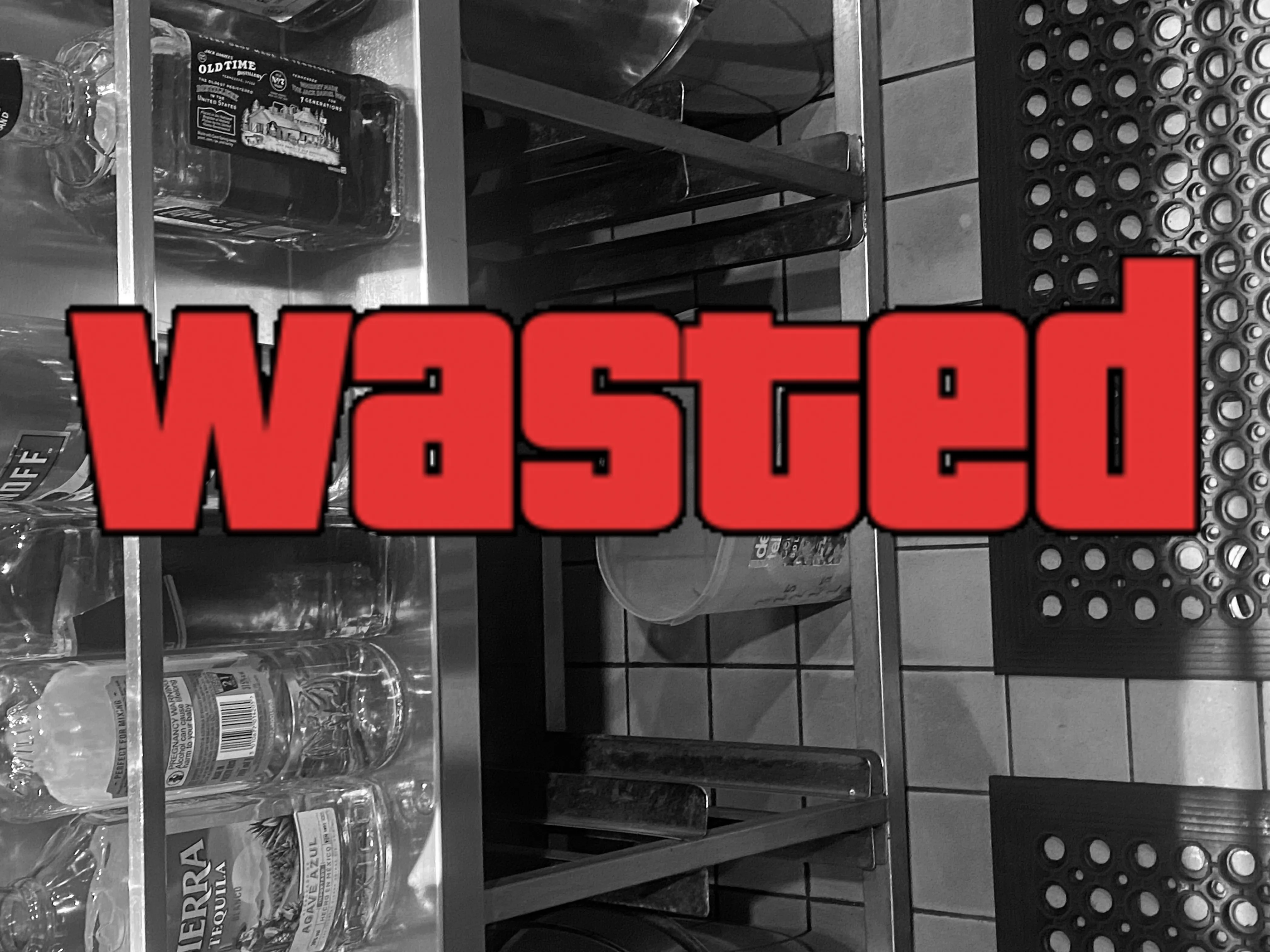 GTA Wasted Meme #101 with the wasted filter applied.