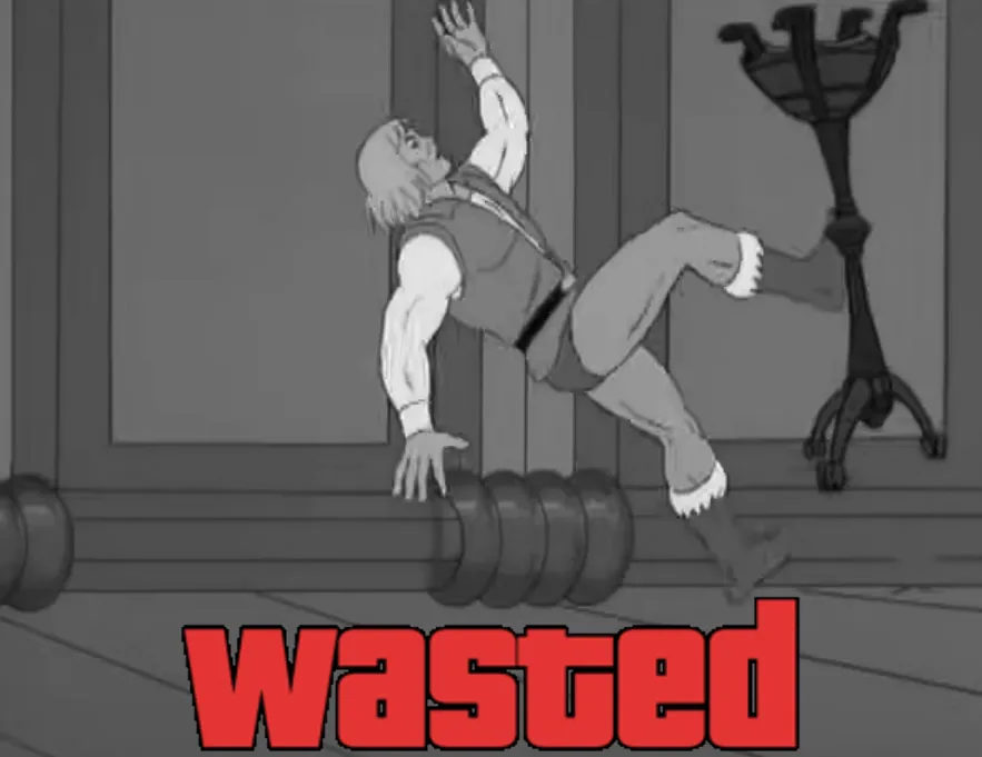 GTA Wasted Meme #102 with the wasted filter applied.