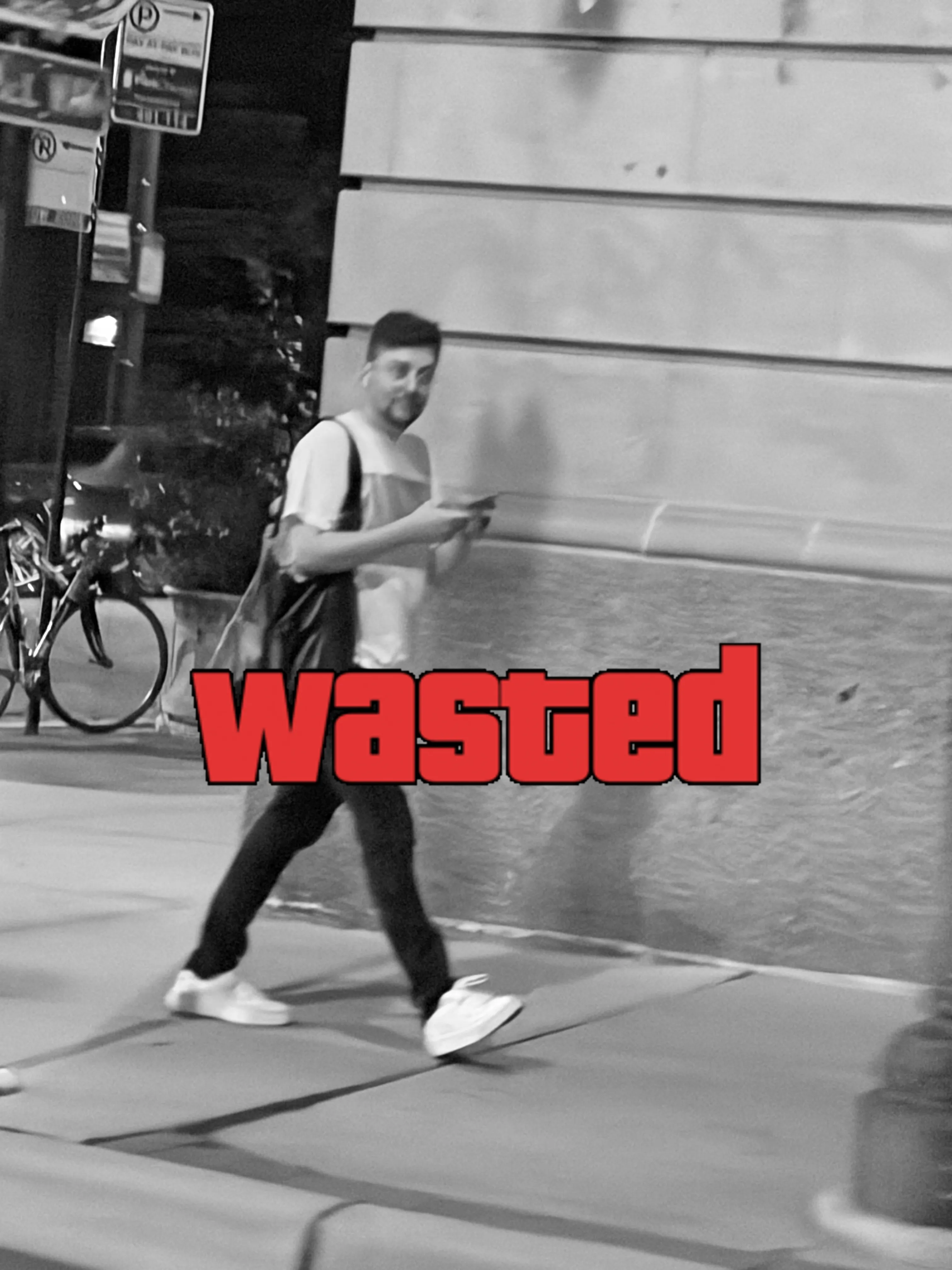GTA Wasted Meme #120 with the wasted filter applied.